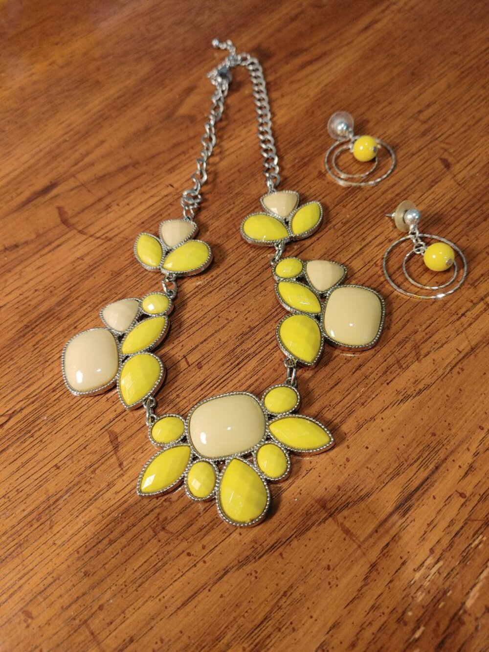 Yellow Necklace & earring combo